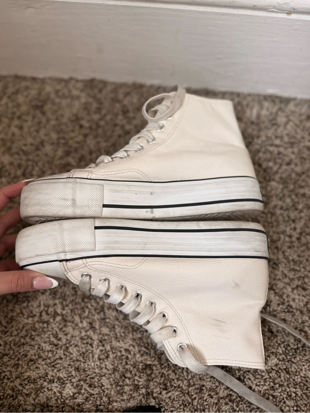 Rock & Candy by Zigi White High-Top Platform Sneakers Size 8